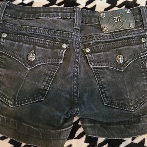 Miss me jeans black denim shorts size 28